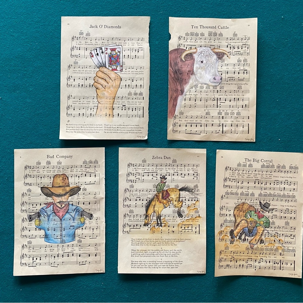 ⚡️Hand Painted 1930’s Sheet Music⚡️